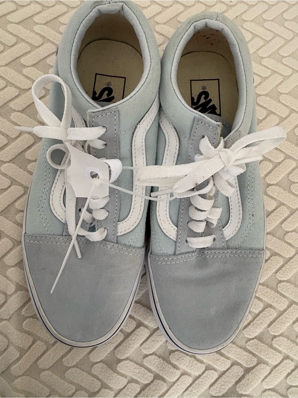 Vans Light Blue and White Old Skool Sneakers
